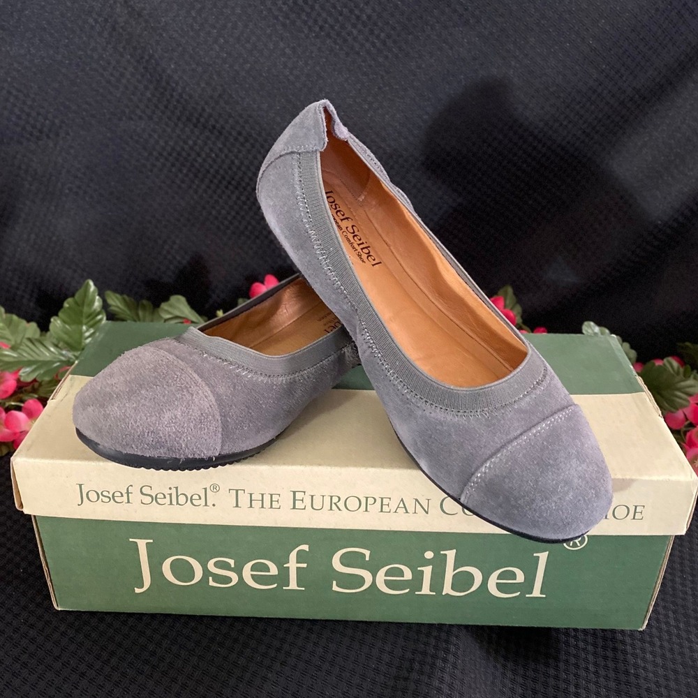 Josef Seibel Pippa Grey Suede Ballet Flats Comfort Shoes Woman's 36AA NEW
